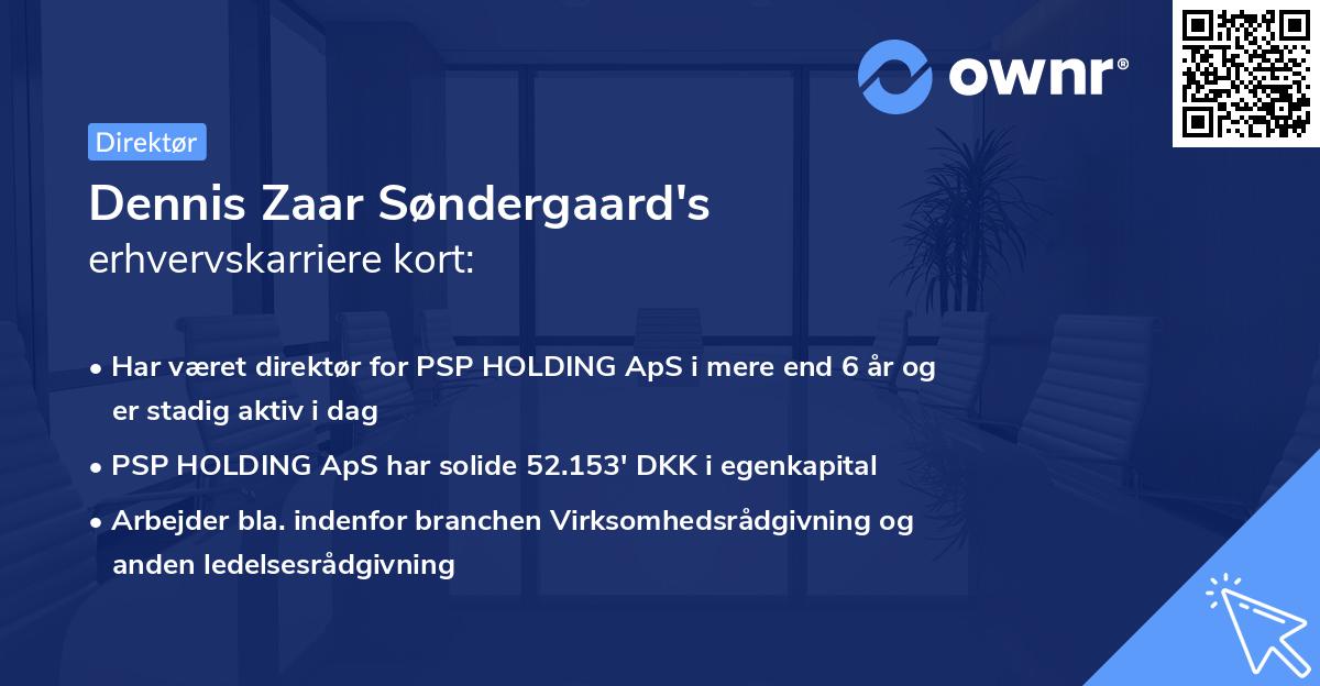 Dennis Zaar Søndergaard's erhvervskarriere kort
