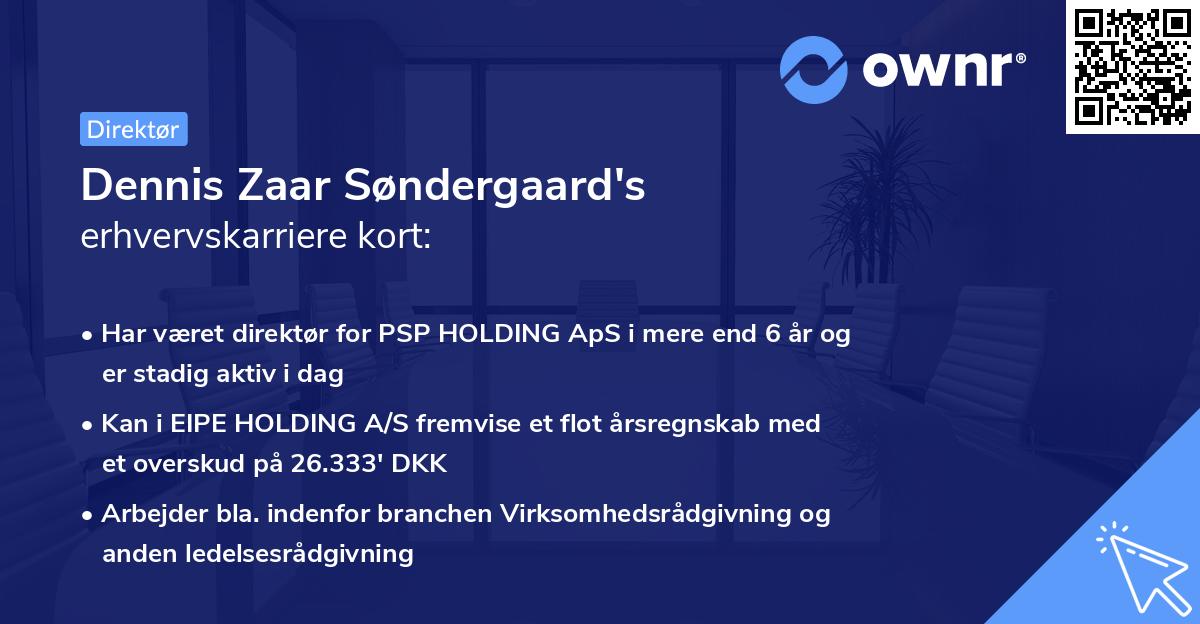 Dennis Zaar Søndergaard's erhvervskarriere kort