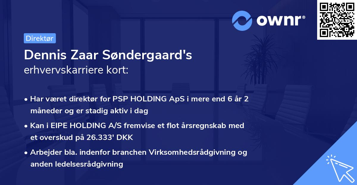 Dennis Zaar Søndergaard's erhvervskarriere kort