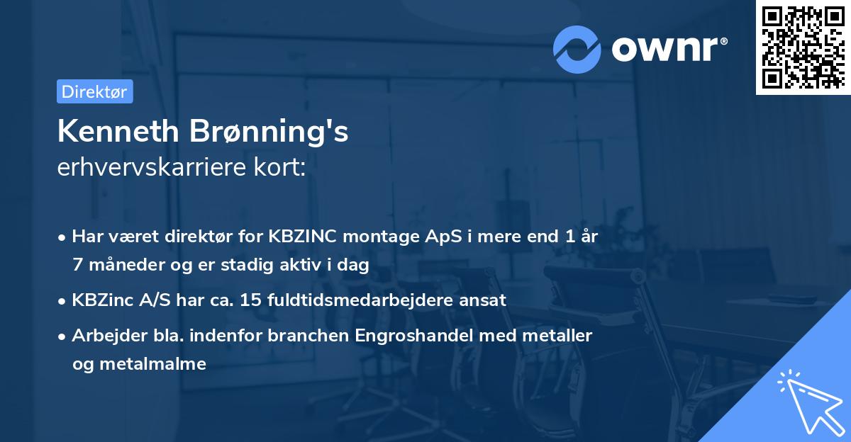 Kenneth Brønning's erhvervskarriere kort