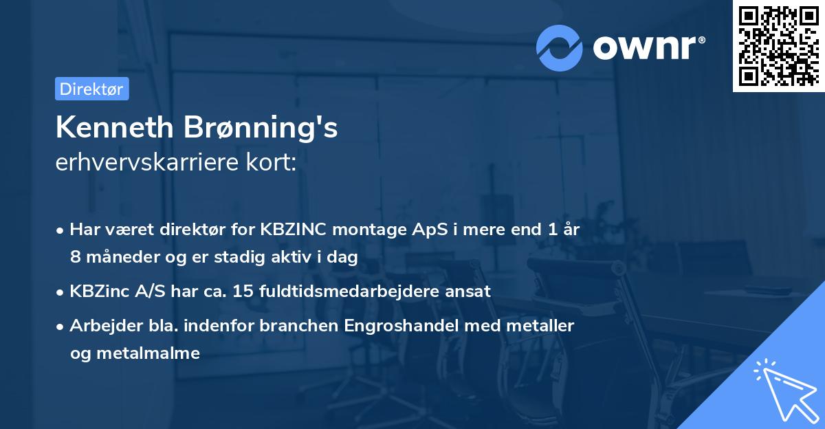 Kenneth Brønning's erhvervskarriere kort