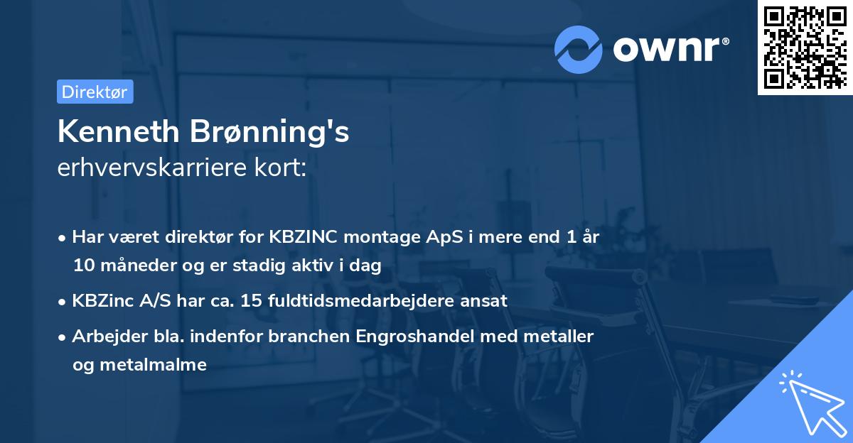 Kenneth Brønning's erhvervskarriere kort