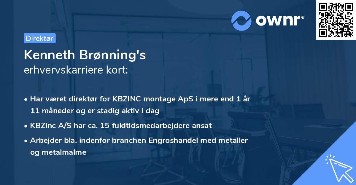 Kenneth Brønning's erhvervskarriere kort