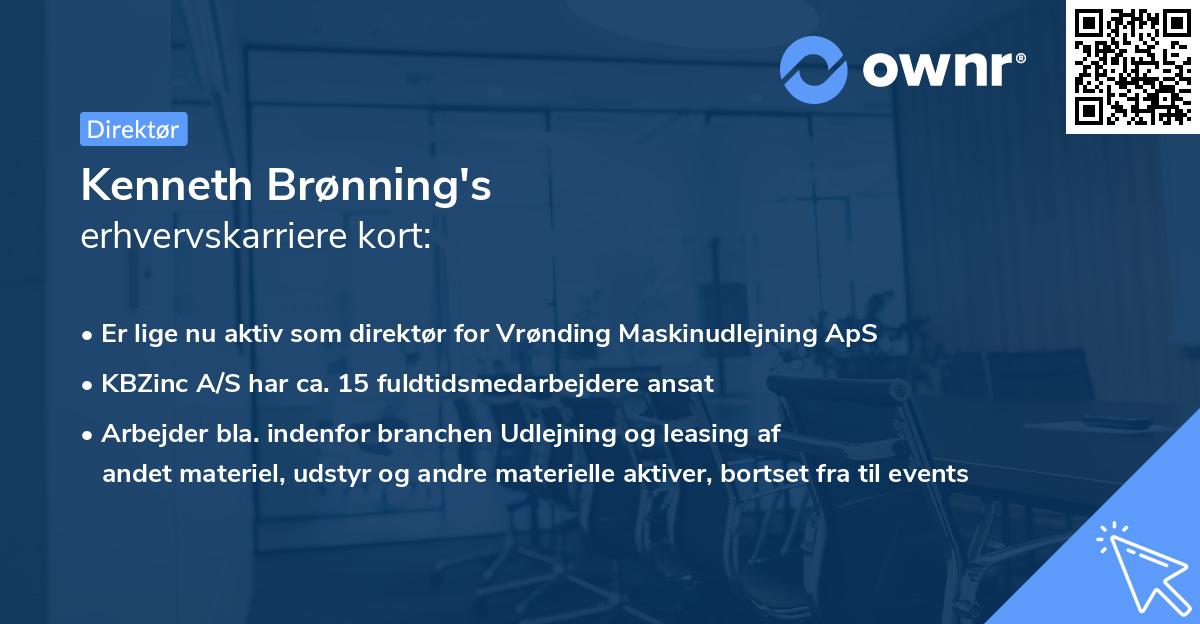 Kenneth Brønning's erhvervskarriere kort