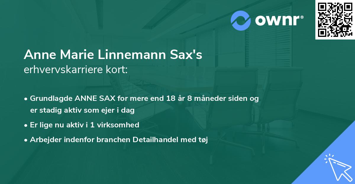 Anne Marie Linnemann Sax's erhvervskarriere kort