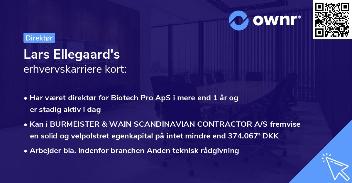 Lars Ellegaard's erhvervskarriere kort