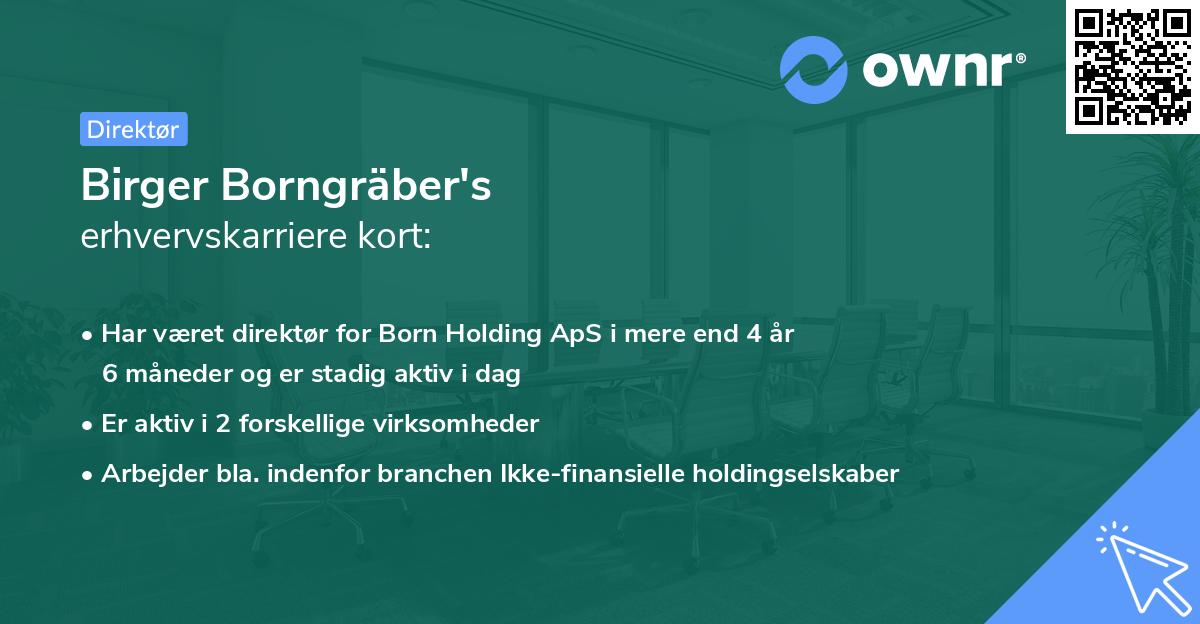 Birger Borngräber's erhvervskarriere kort