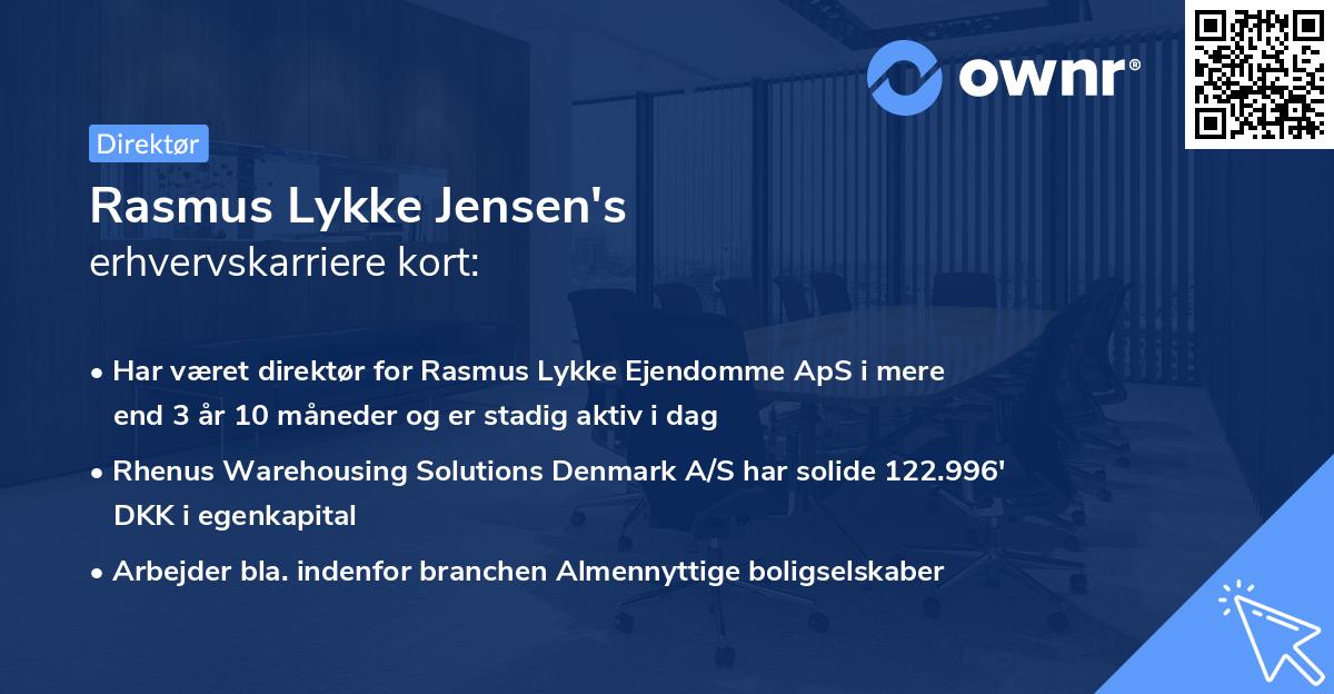 Rasmus Lykke Jensen's erhvervskarriere kort