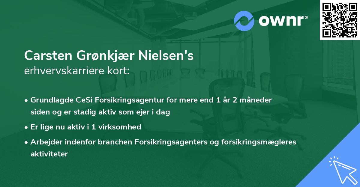 Carsten Grønkjær Nielsen's erhvervskarriere kort
