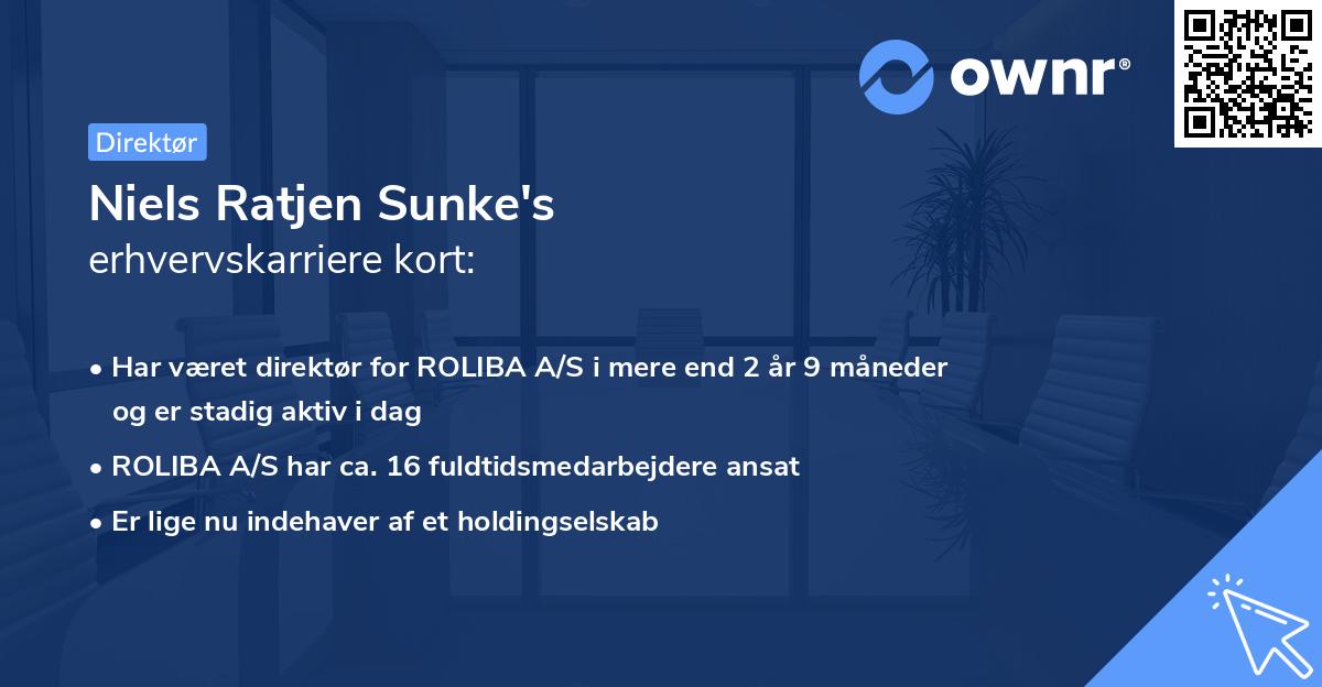 Niels Ratjen Sunke's erhvervskarriere kort