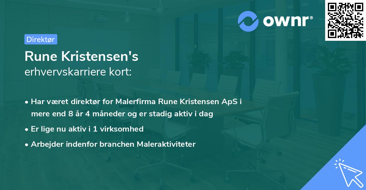 Rune Kristensen's erhvervskarriere kort