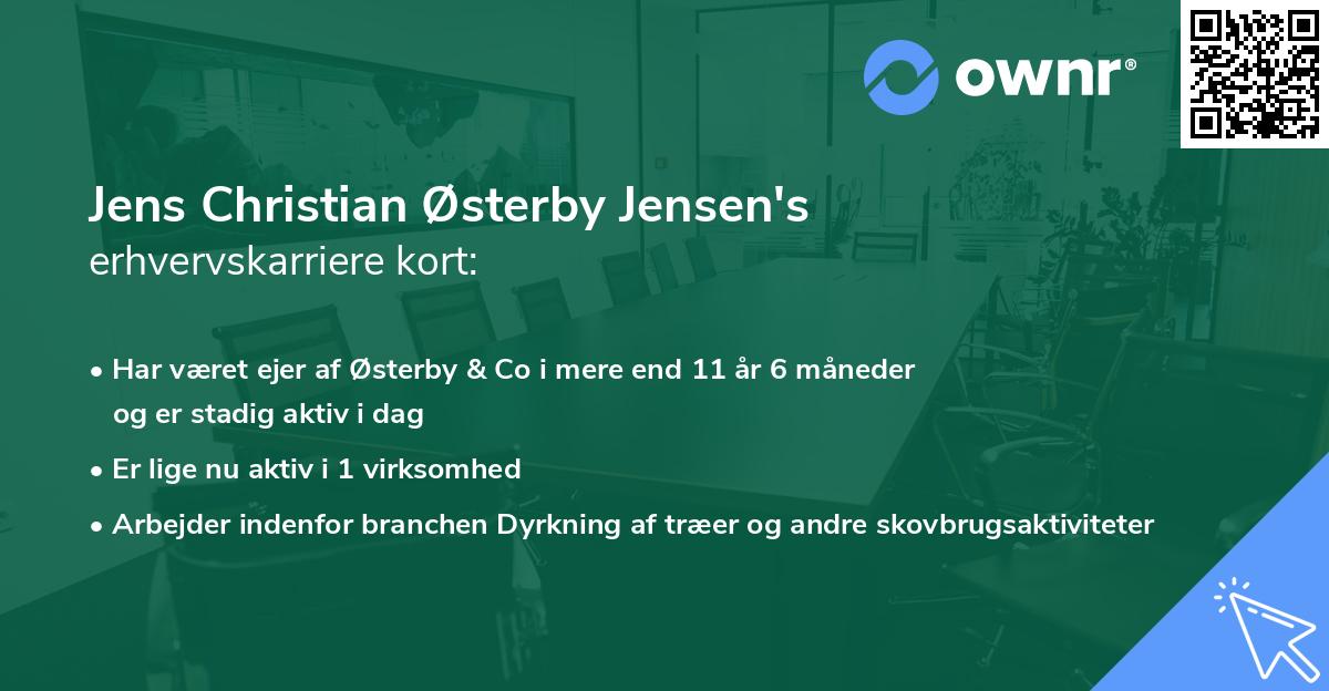Jens Christian Østerby Jensen's erhvervskarriere kort