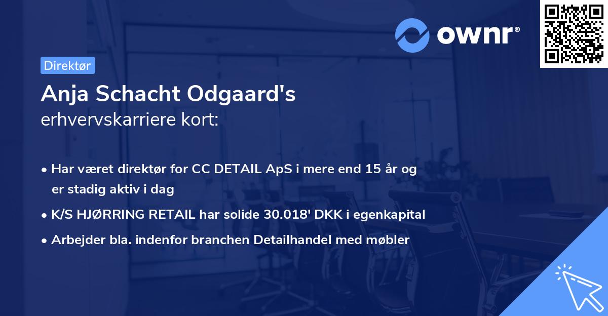 Anja Schacht Odgaard's erhvervskarriere kort