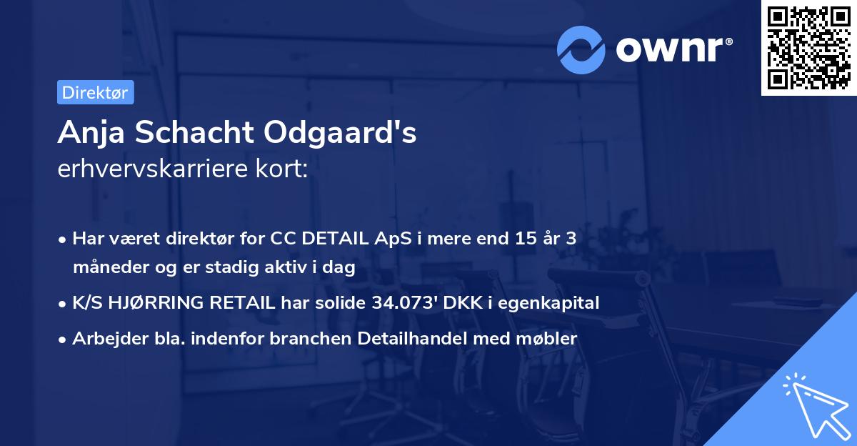 Anja Schacht Odgaard's erhvervskarriere kort