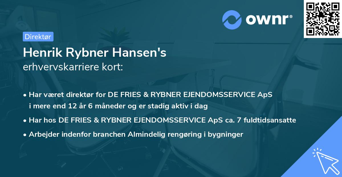 Henrik Rybner Hansen's erhvervskarriere kort