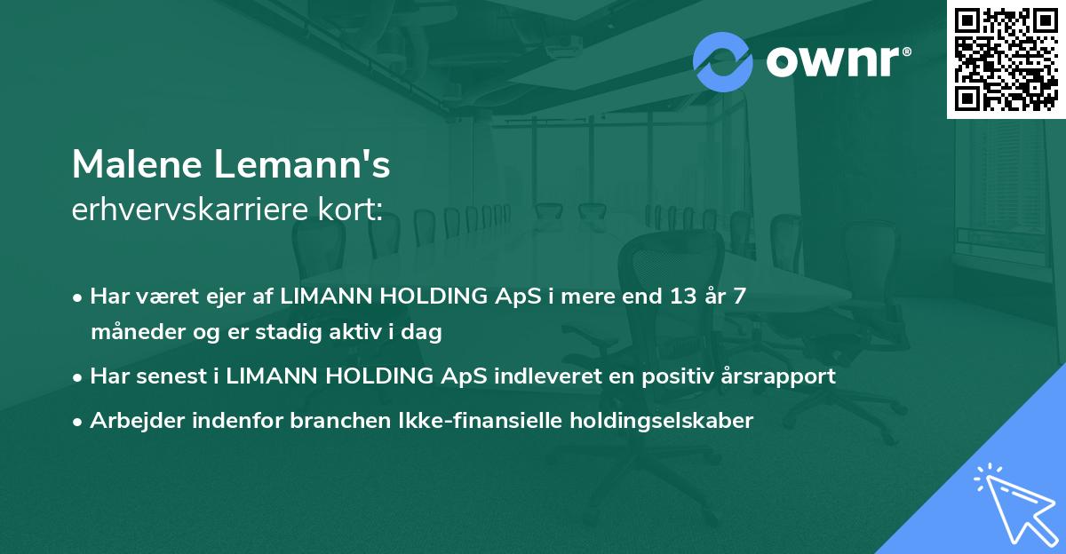 Malene Lemann's erhvervskarriere kort