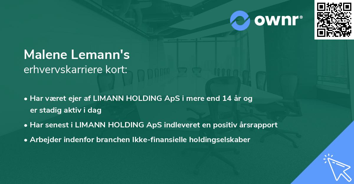 Malene Lemann's erhvervskarriere kort