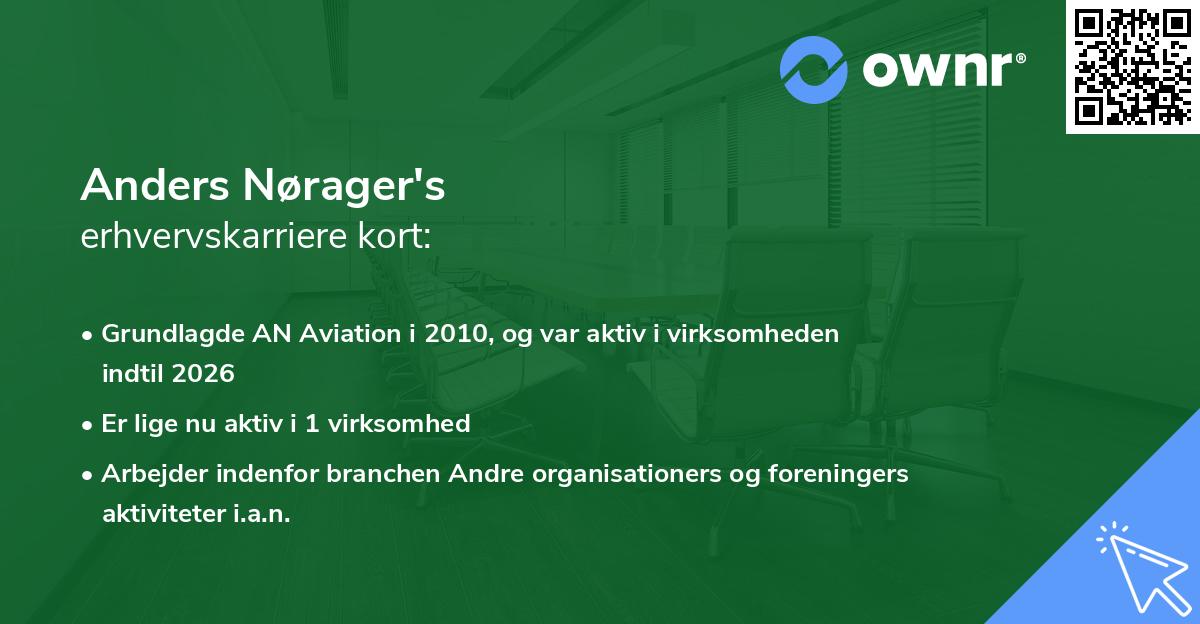 Anders Nørager's erhvervskarriere kort