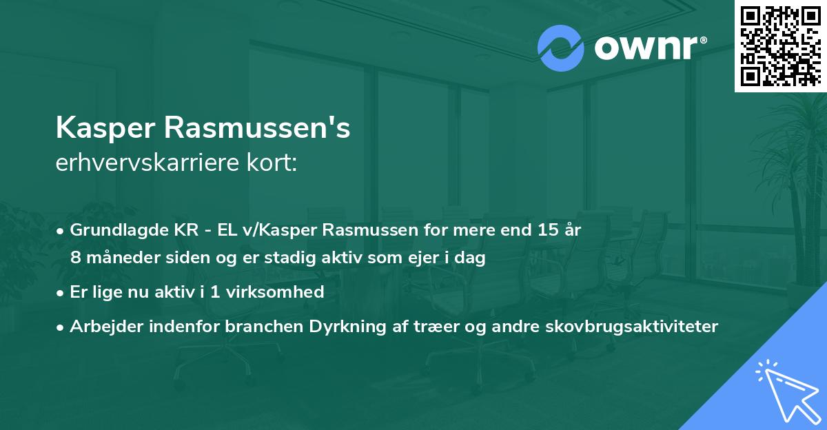Kasper Rasmussen's erhvervskarriere kort