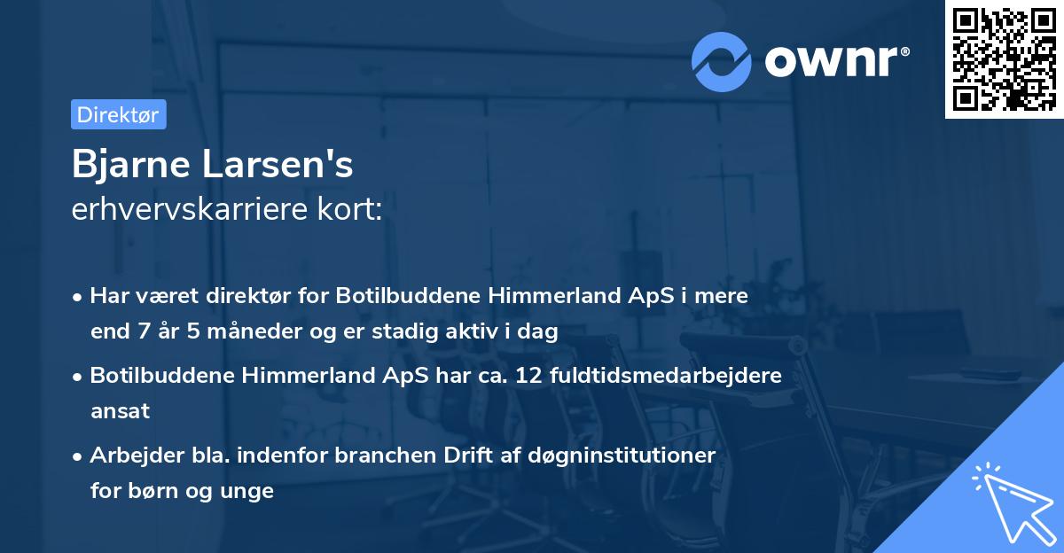 Bjarne Larsen's erhvervskarriere kort