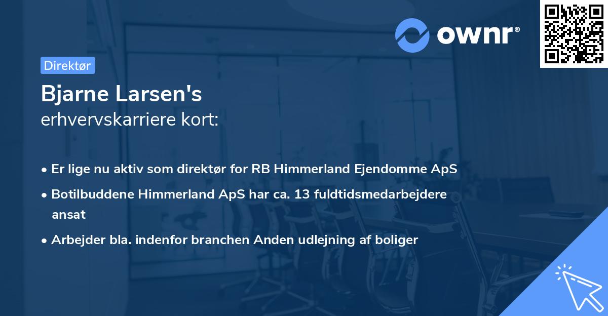 Bjarne Larsen's erhvervskarriere kort