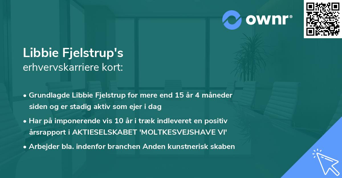 Libbie Fjelstrup's erhvervskarriere kort