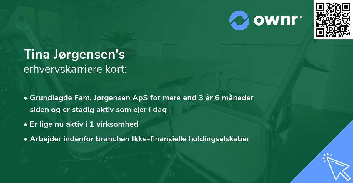 Tina Jørgensen's erhvervskarriere kort
