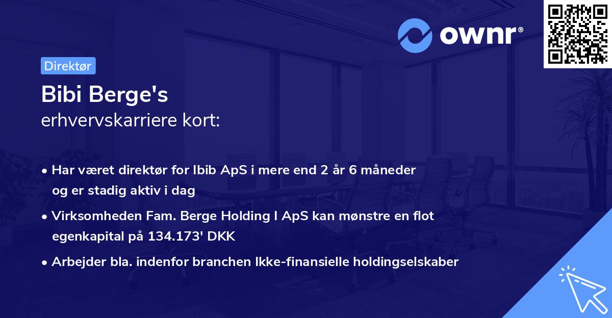 Bibi Berge's erhvervskarriere kort