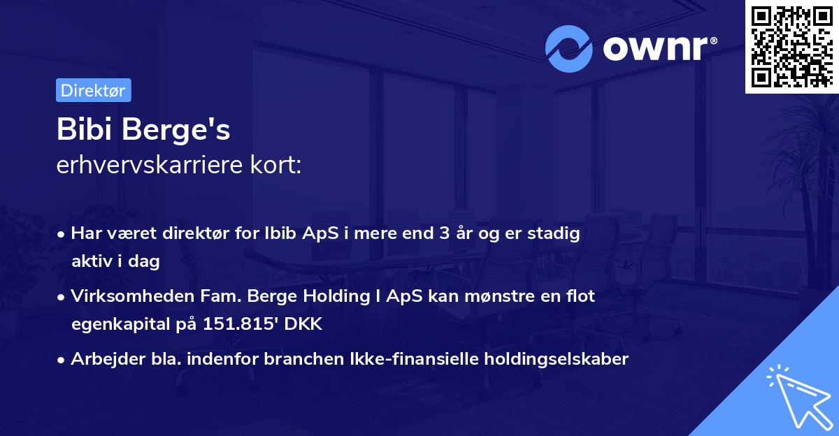 Bibi Berge's erhvervskarriere kort