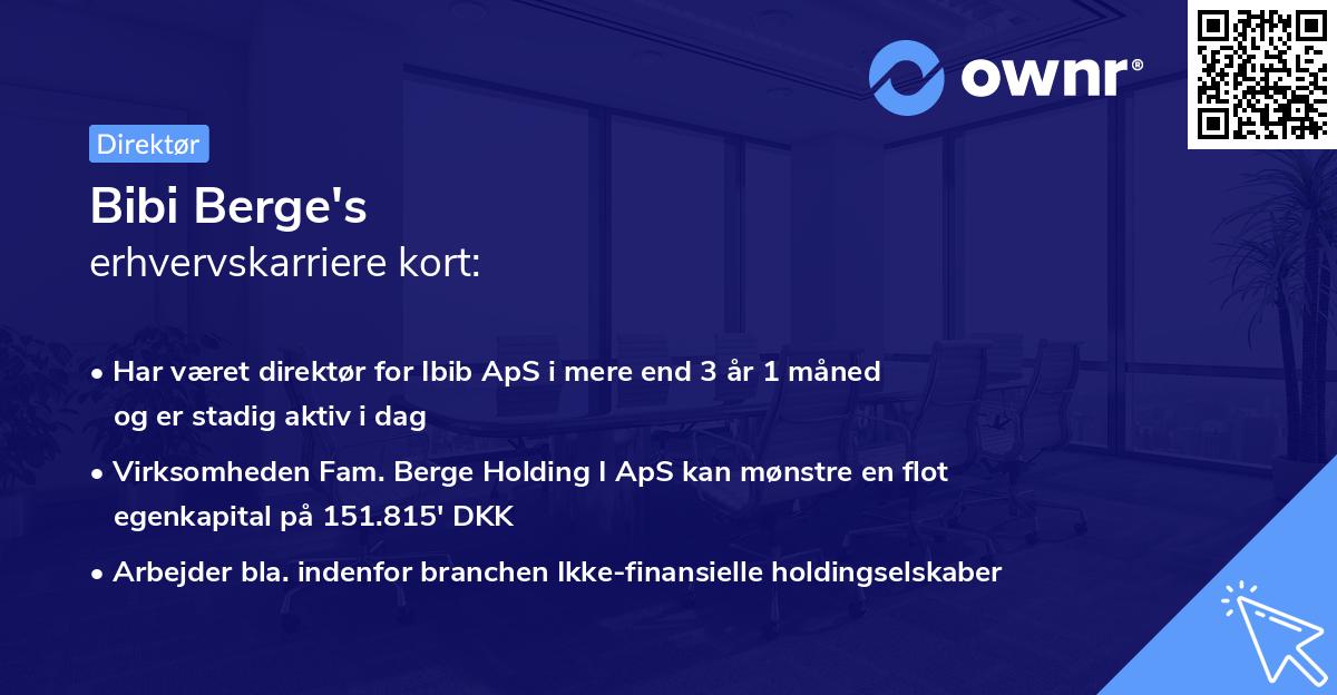 Bibi Berge's erhvervskarriere kort