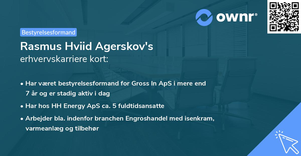 Rasmus Hviid Agerskov's erhvervskarriere kort