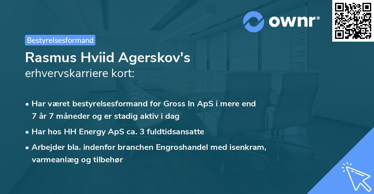 Rasmus Hviid Agerskov's erhvervskarriere kort