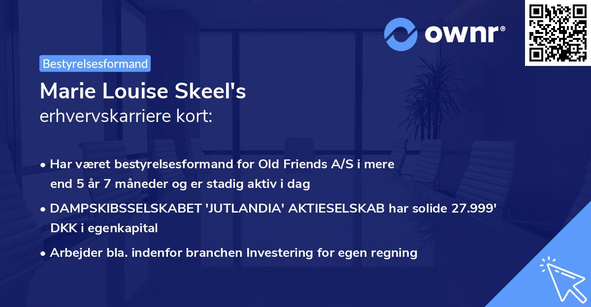 Marie Louise Skeel's erhvervskarriere kort