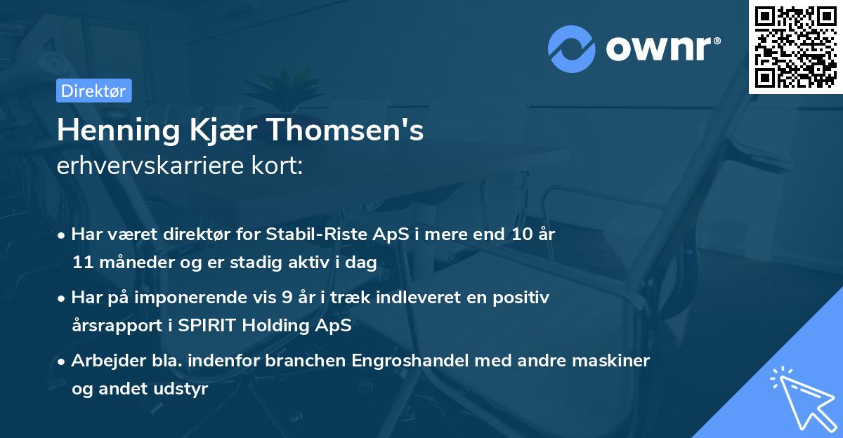 Henning Kjær Thomsen's erhvervskarriere kort