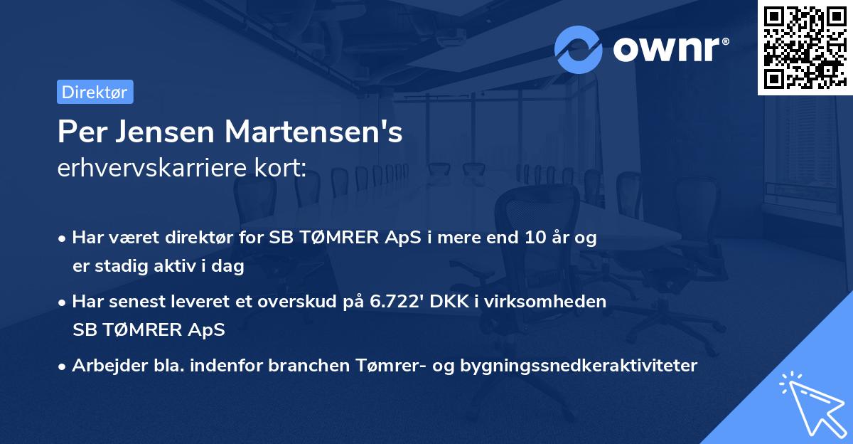 Per Jensen Martensen's erhvervskarriere kort