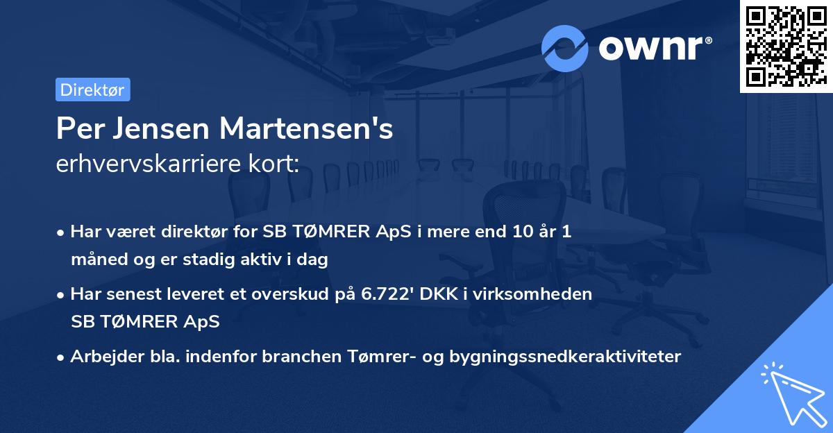 Per Jensen Martensen's erhvervskarriere kort