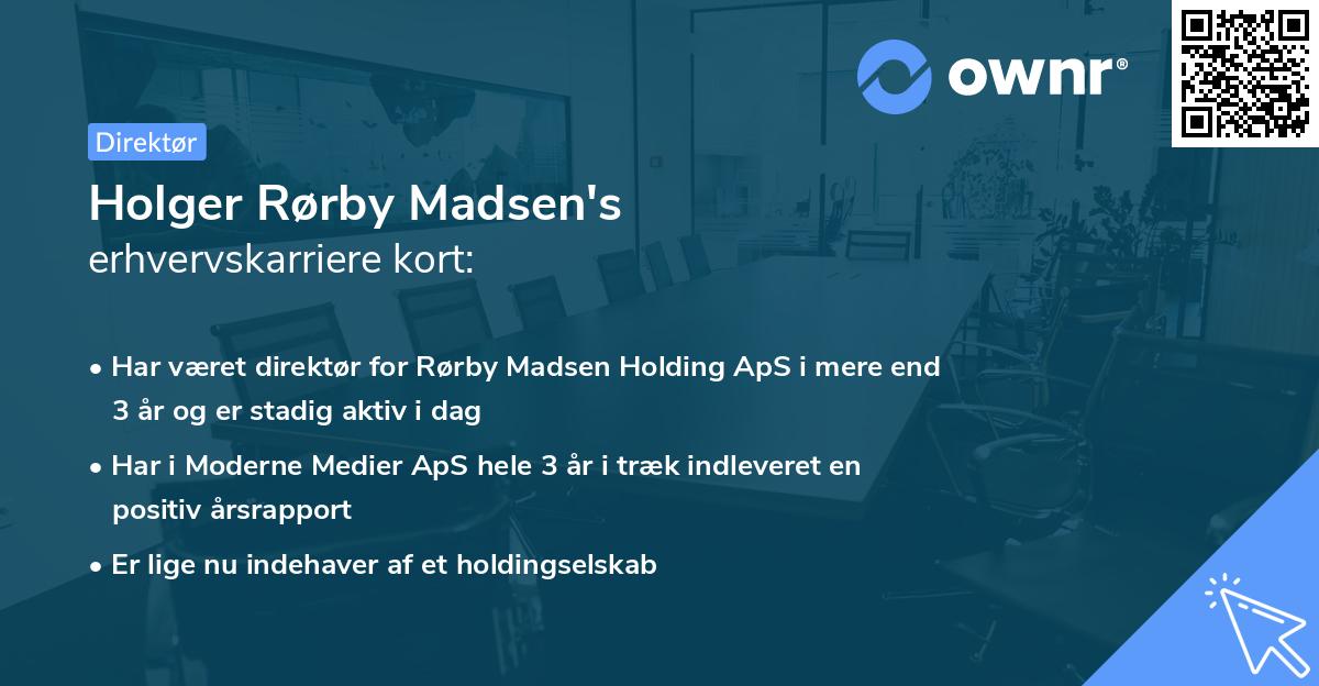 Holger Rørby Madsen's erhvervskarriere kort
