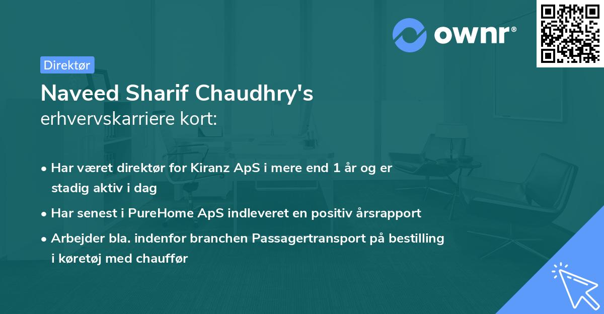 Naveed Sharif Chaudhry's erhvervskarriere kort