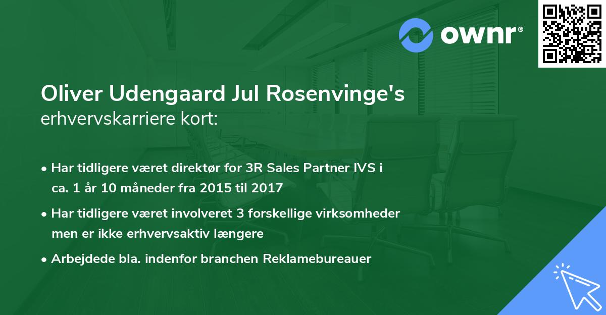 Oliver Udengaard Jul Rosenvinge's erhvervskarriere kort