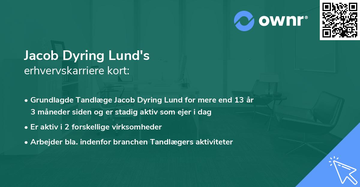 Jacob Dyring Lund's erhvervskarriere kort