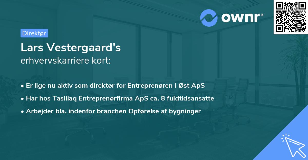 Lars Vestergaard's erhvervskarriere kort
