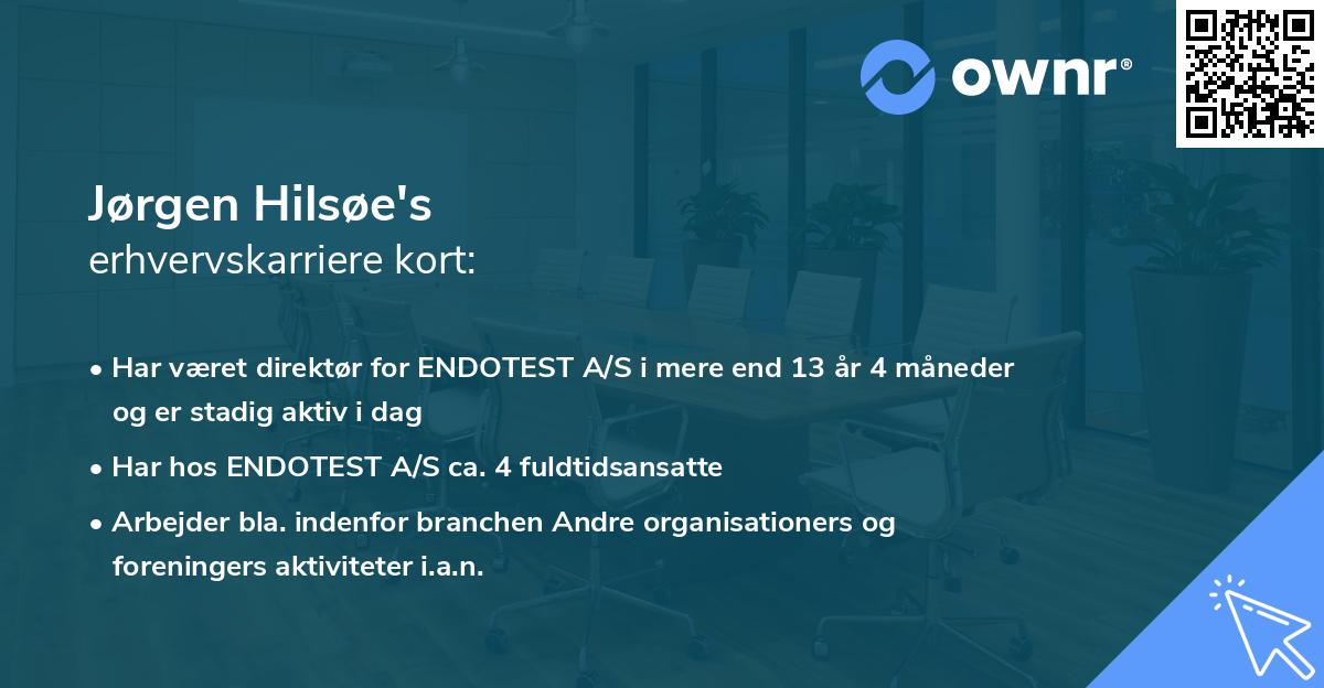 Jørgen Hilsøe's erhvervskarriere kort