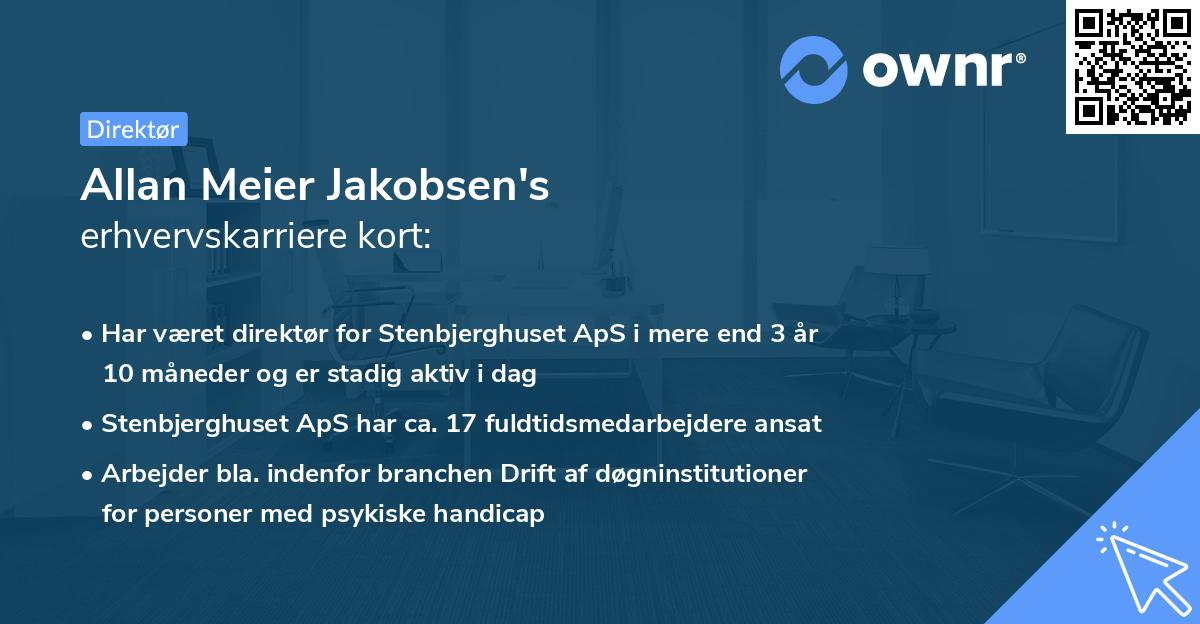 Allan Meier Jakobsen's erhvervskarriere kort