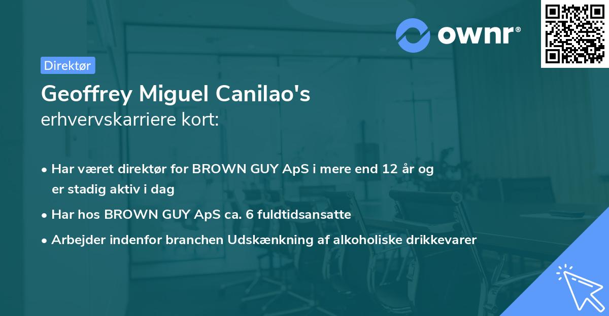 Geoffrey Miguel Canilao's erhvervskarriere kort