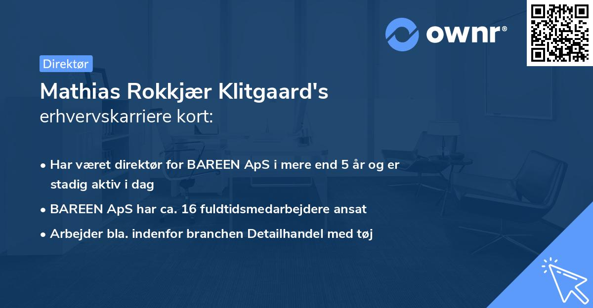 Mathias Rokkjær Klitgaard's erhvervskarriere kort