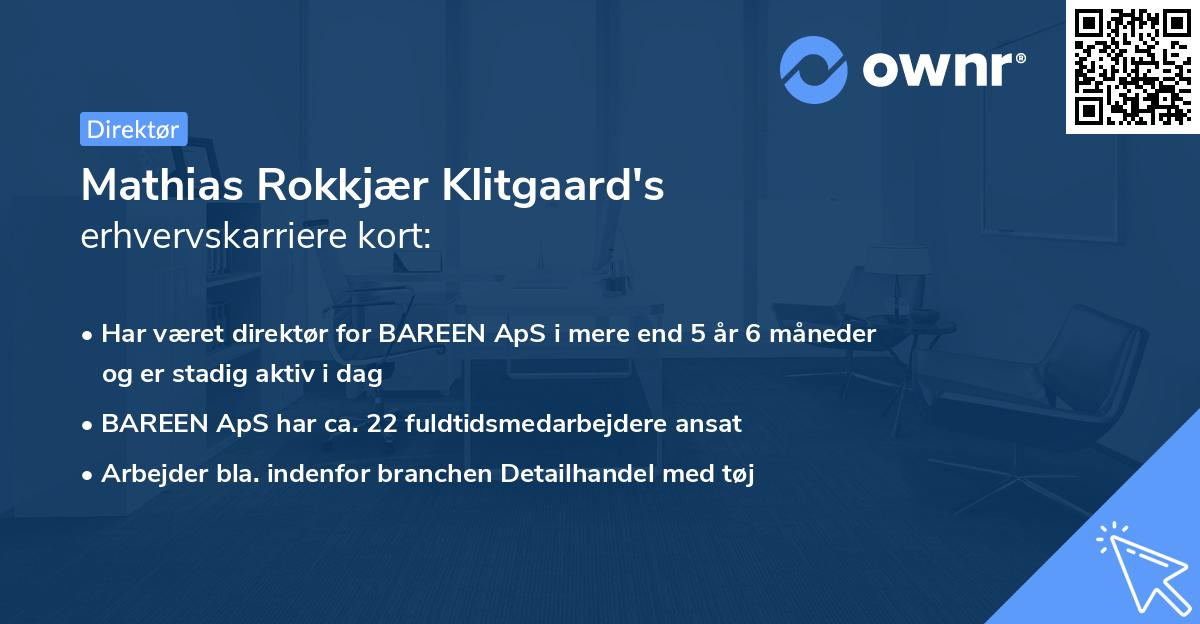 Mathias Rokkjær Klitgaard's erhvervskarriere kort
