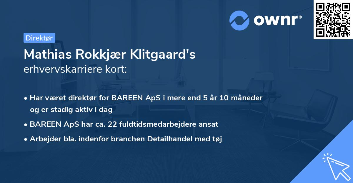 Mathias Rokkjær Klitgaard's erhvervskarriere kort