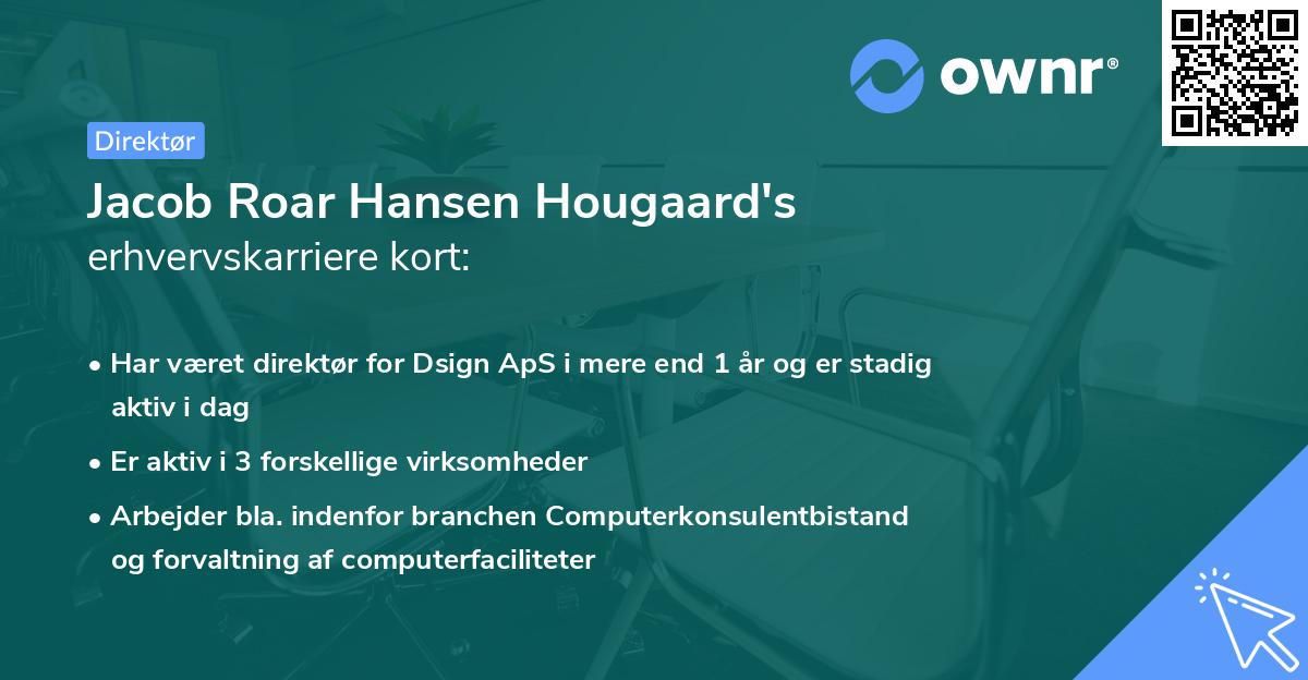 Jacob Roar Hansen Hougaard's erhvervskarriere kort