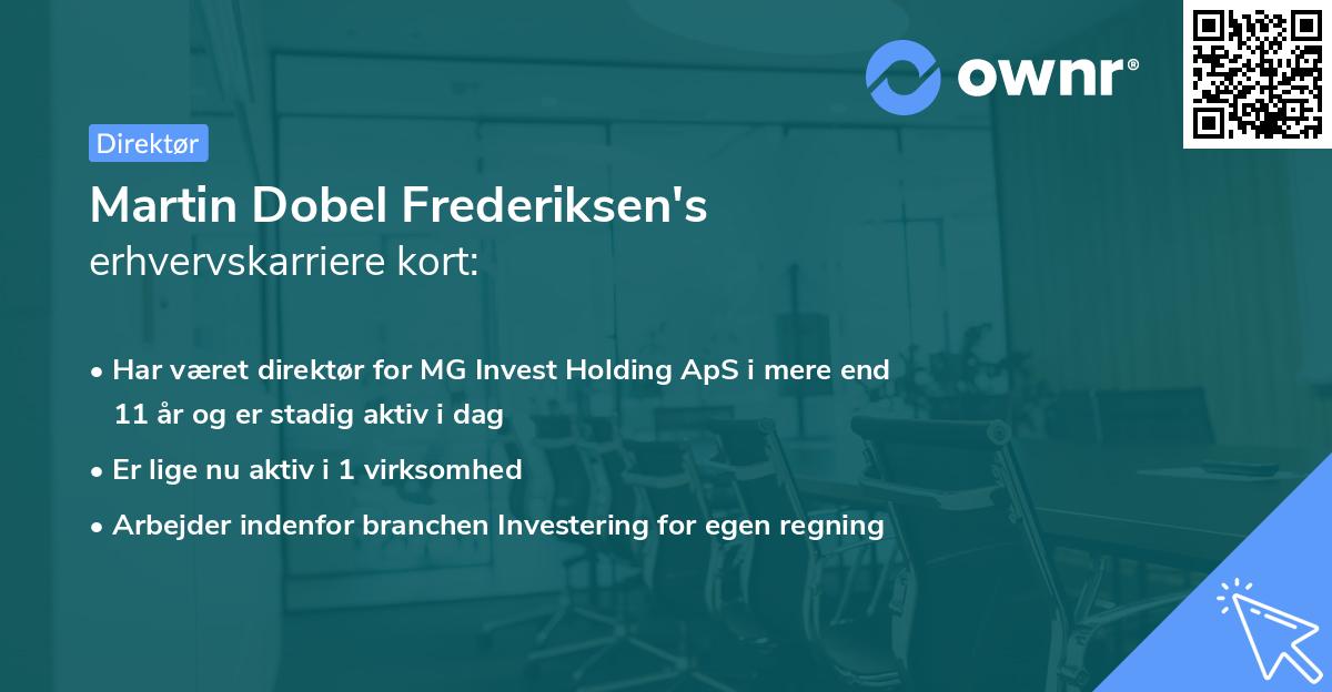 Martin Dobel Frederiksen's erhvervskarriere kort