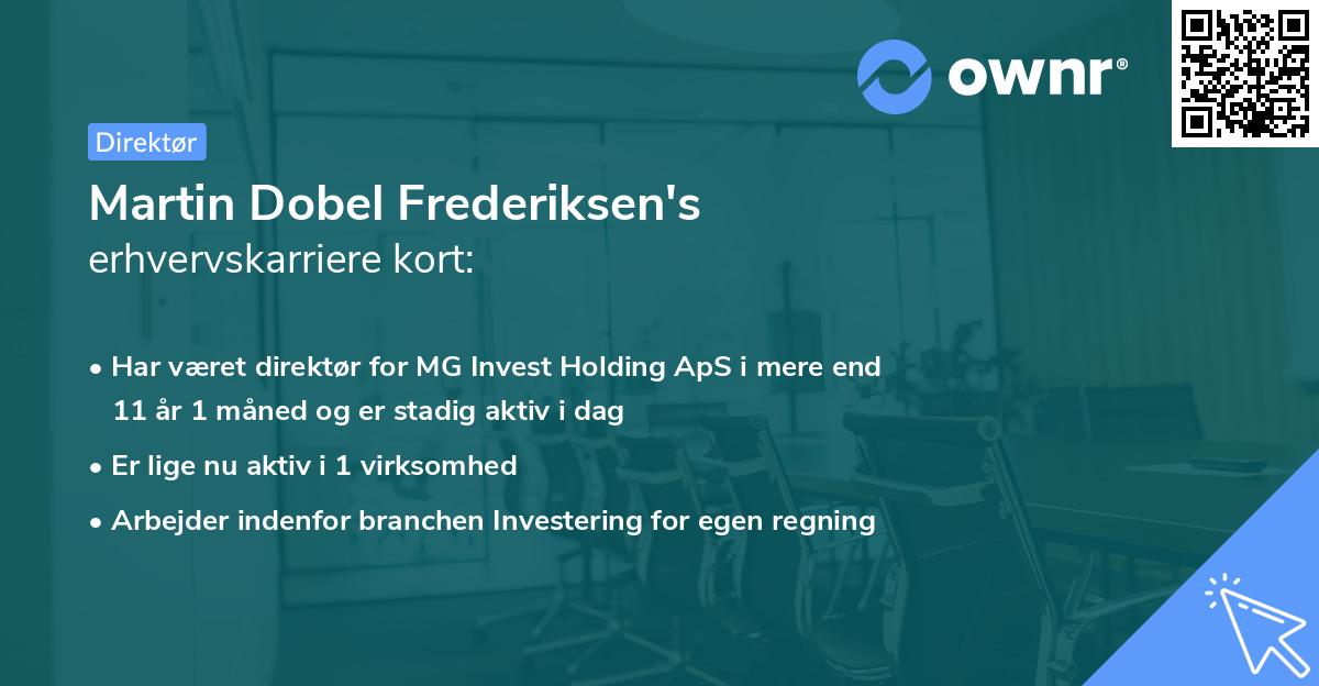 Martin Dobel Frederiksen's erhvervskarriere kort